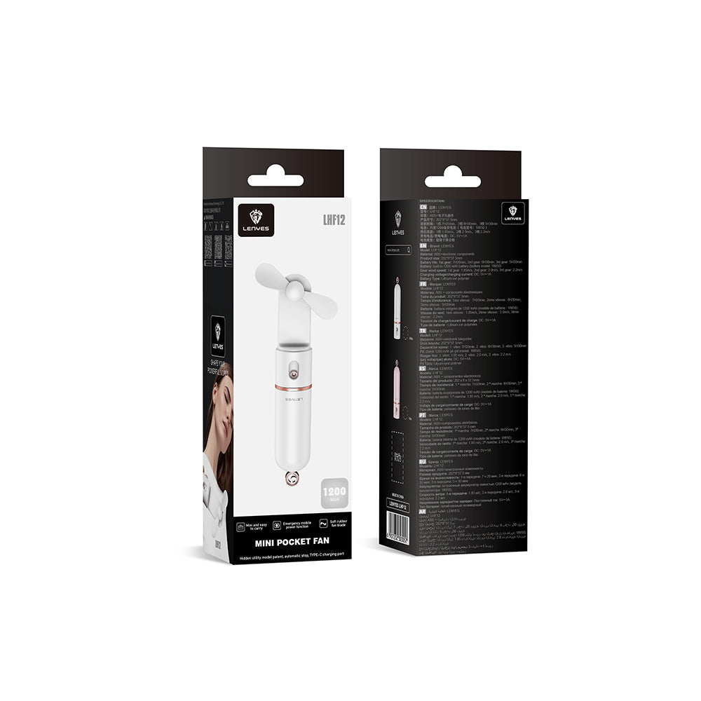 Lenyes LHF12 Powerbank Özellikli 3 Kademeli Portatif Soğutucu El Fanı Lenyes LHF12 Powerbank Özellikli 3 Kademeli Portatif Soğutucu El Fanı